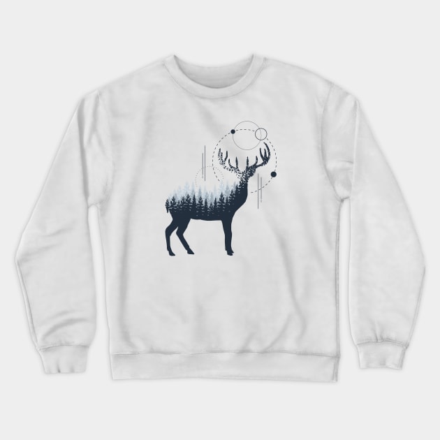 Deer. Double Exposure Crewneck Sweatshirt by SlothAstronaut